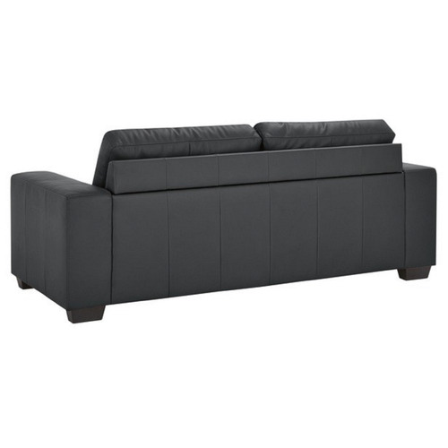 Black Chariton 3 Seater Faux Leather Sofa