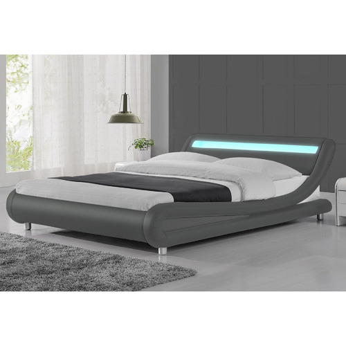 Grey Aurelius Bed Frame with LED Light