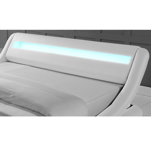White Aurelius Bed Frame with LED Light
