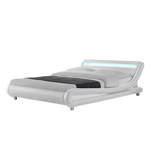 White Aurelius Bed Frame with LED Light