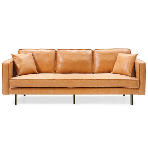 Mikasa Furniture Coogee 3 Seater Faux Leather Sofa | Temple & Webster