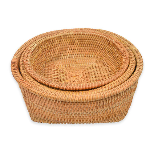 3 Piece Toro Rattan Basket Set | Temple & Webster