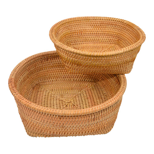 3 Piece Toro Rattan Basket Set | Temple & Webster