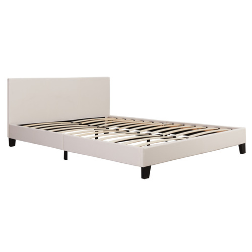 White-Makoto-Faux-Leather-Bed-Frame