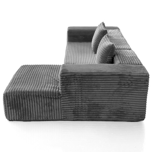 Dorian 4 Seater Velvet  Sofa with Right Chaise