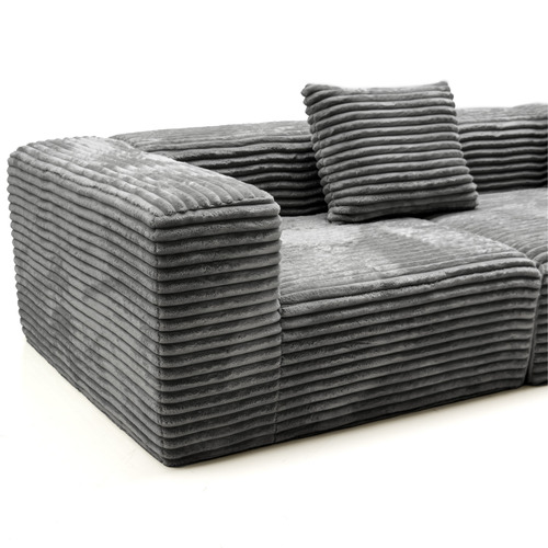 Dorian 4 Seater Velvet  Sofa with Right Chaise
