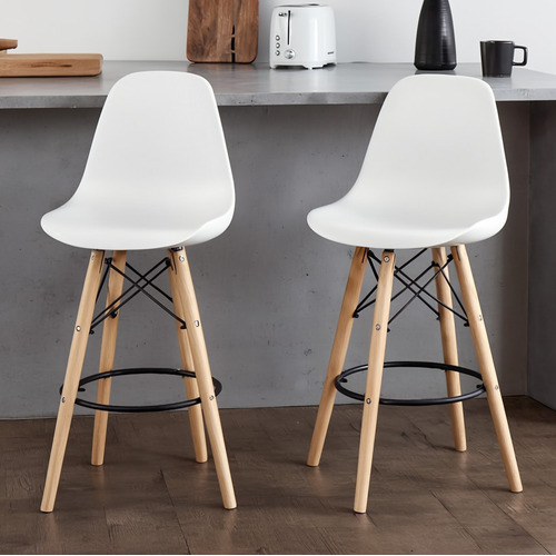 70cm Evelyn Beech Wood Bar Stools