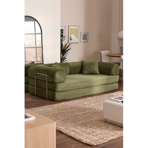 Kiran 3 Seater Double Corduroy Sofa Bed