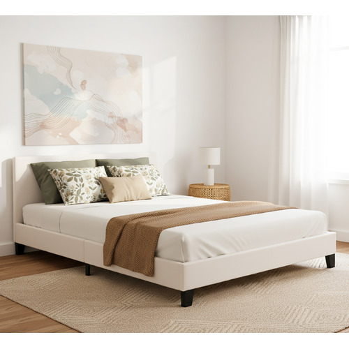 White Makoto Faux Leather Bed Frame