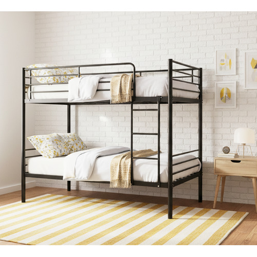 Black Urban Metal Bunk Bed