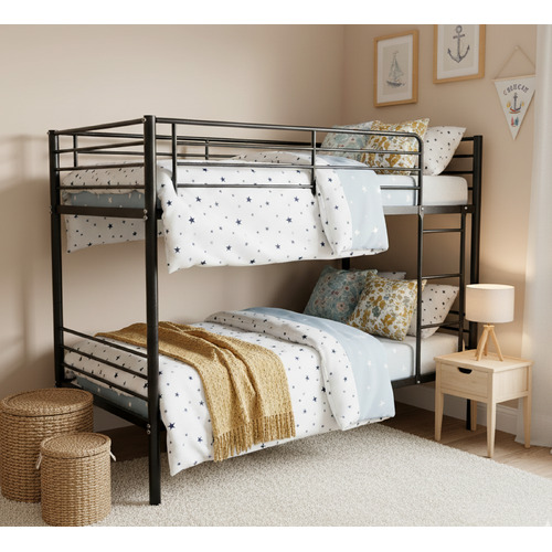 Black Urban Metal Bunk Bed