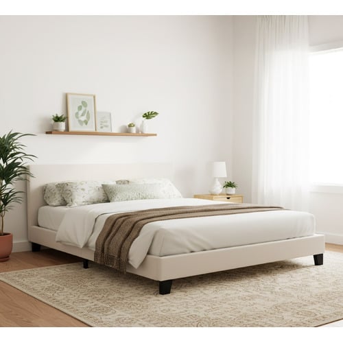 White Makoto Faux Leather Bed Frame