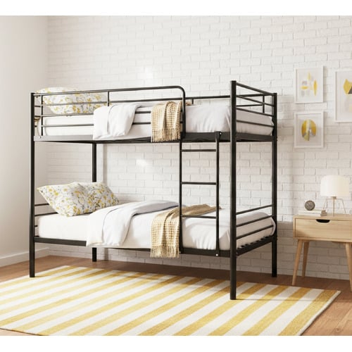 Black Urban Metal Bunk Bed