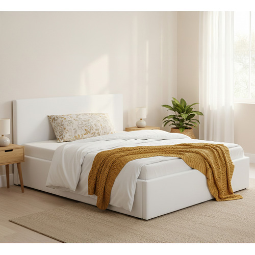 White-Makoto-Faux-Leather-Gas-Lift-Storage-Bed-Frame