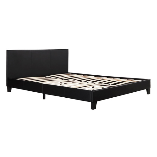 Black-Makoto-Faux-Leather-Bed-Frame