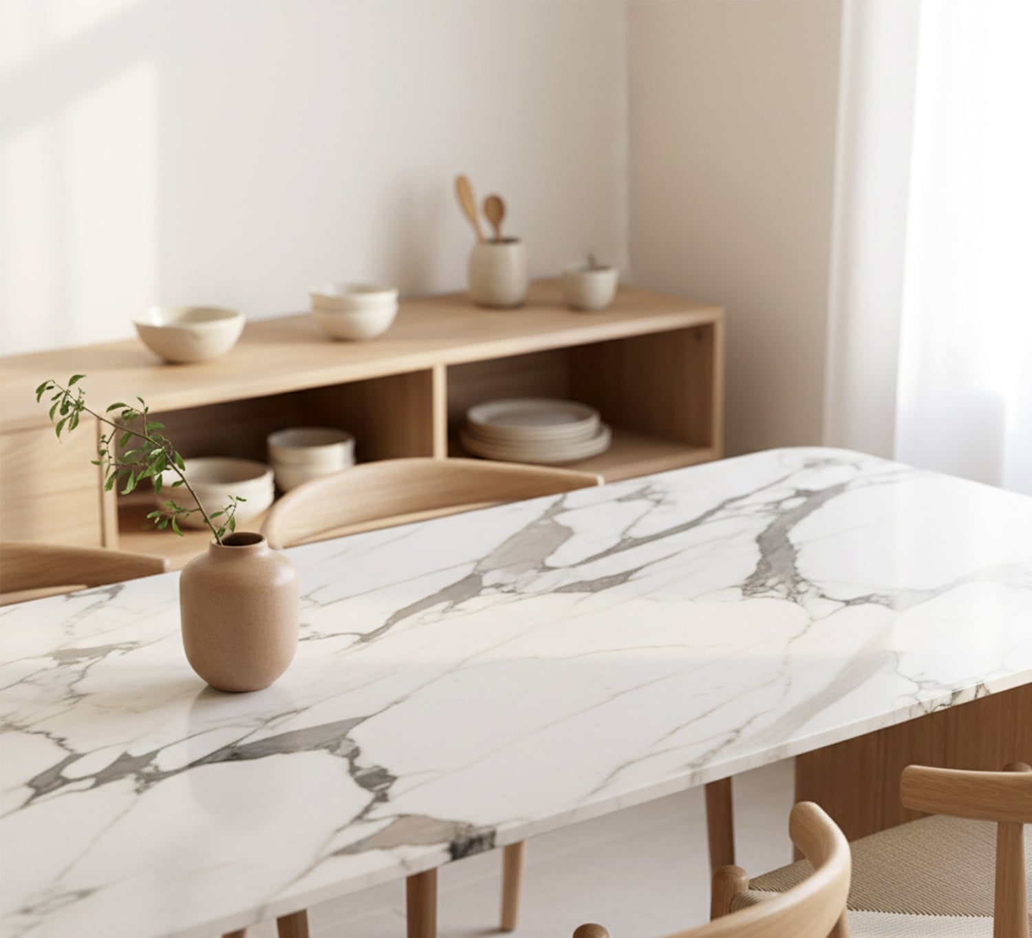 Injoe Marble-Look Dining Table