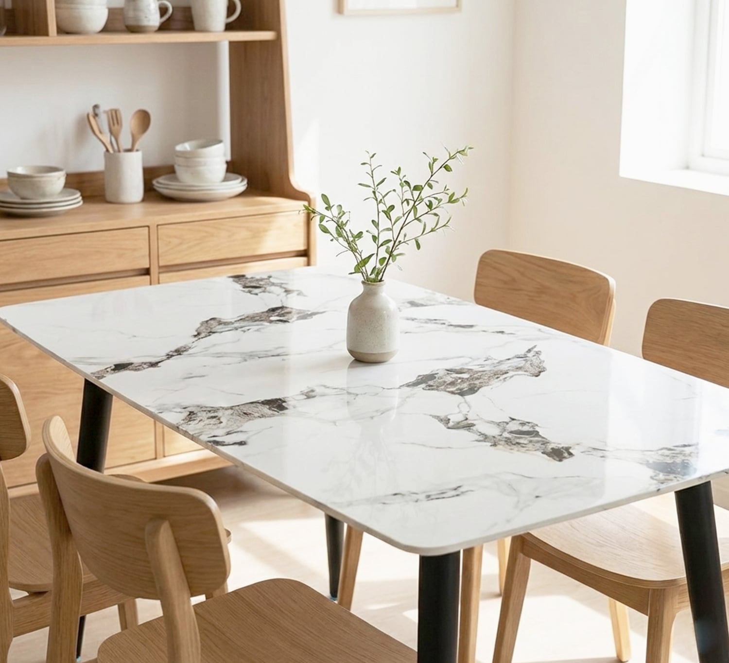 Injoe Marble-Look Dining Table