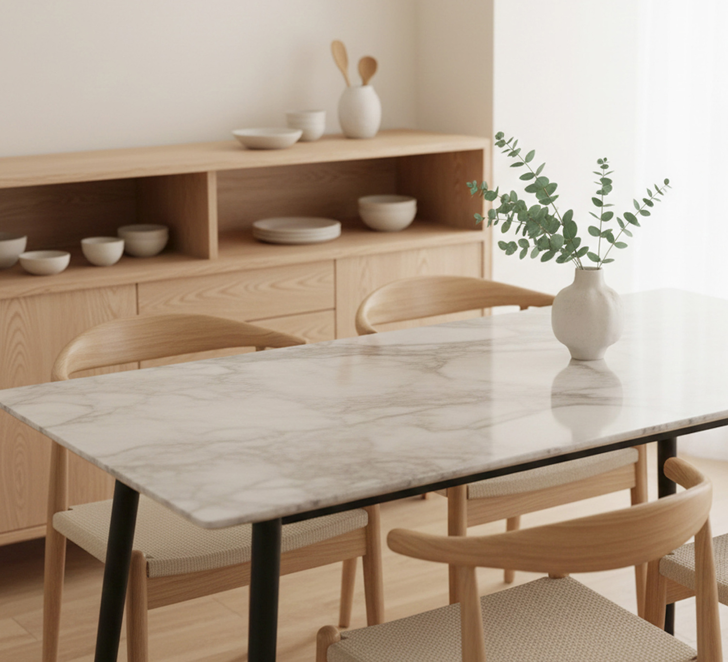 Ildar Marble-Look Dining Table
