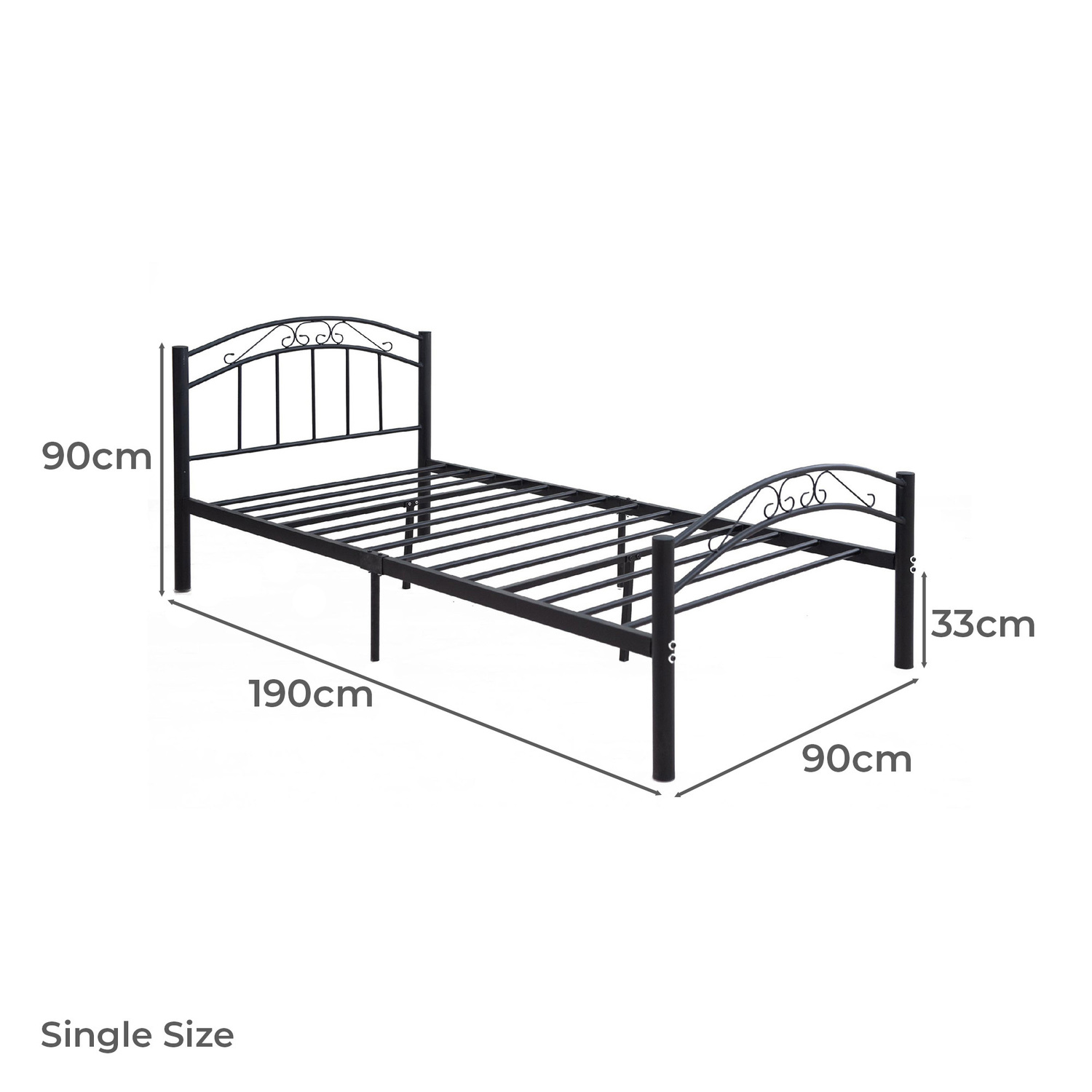 Black Brooklyn Metal Bed