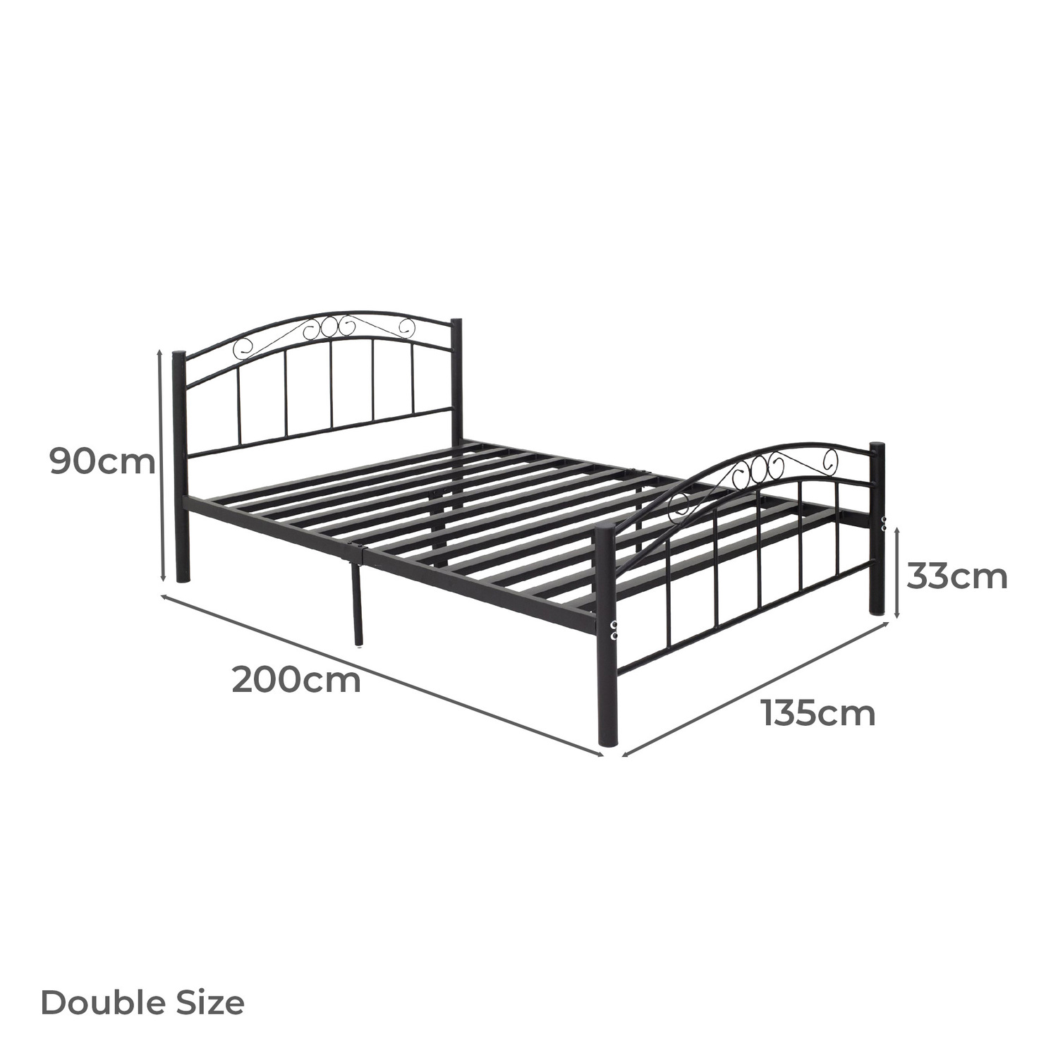 Black Brooklyn Metal Bed