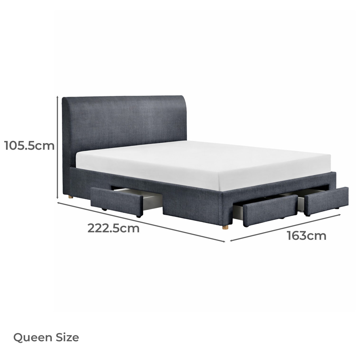 Ishtar Bed Frame with 4 Drawer Storage