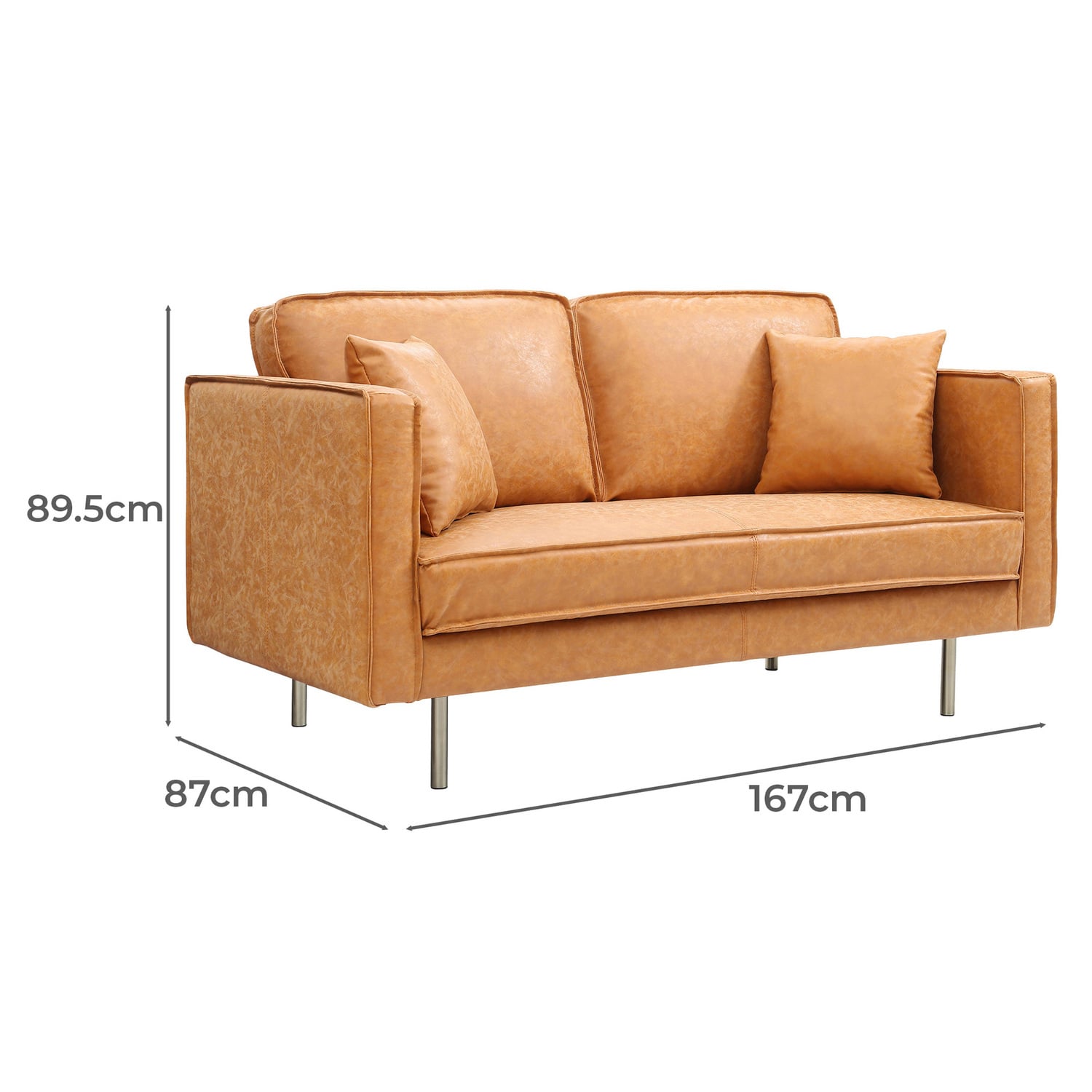 Coogee 2 Seater Faux Leather Sofa