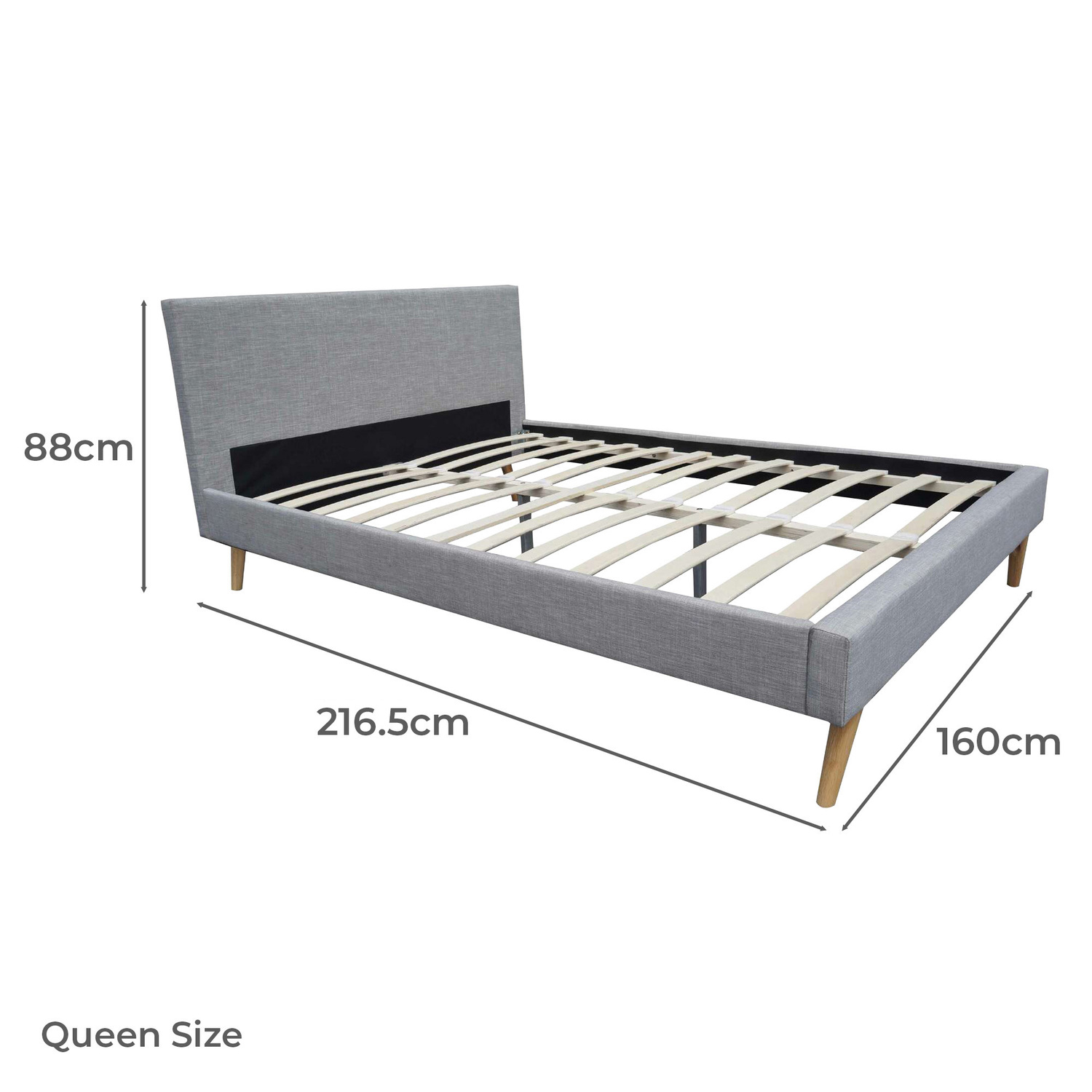 Grey Tegan Upholstered Scandi Bed Frame