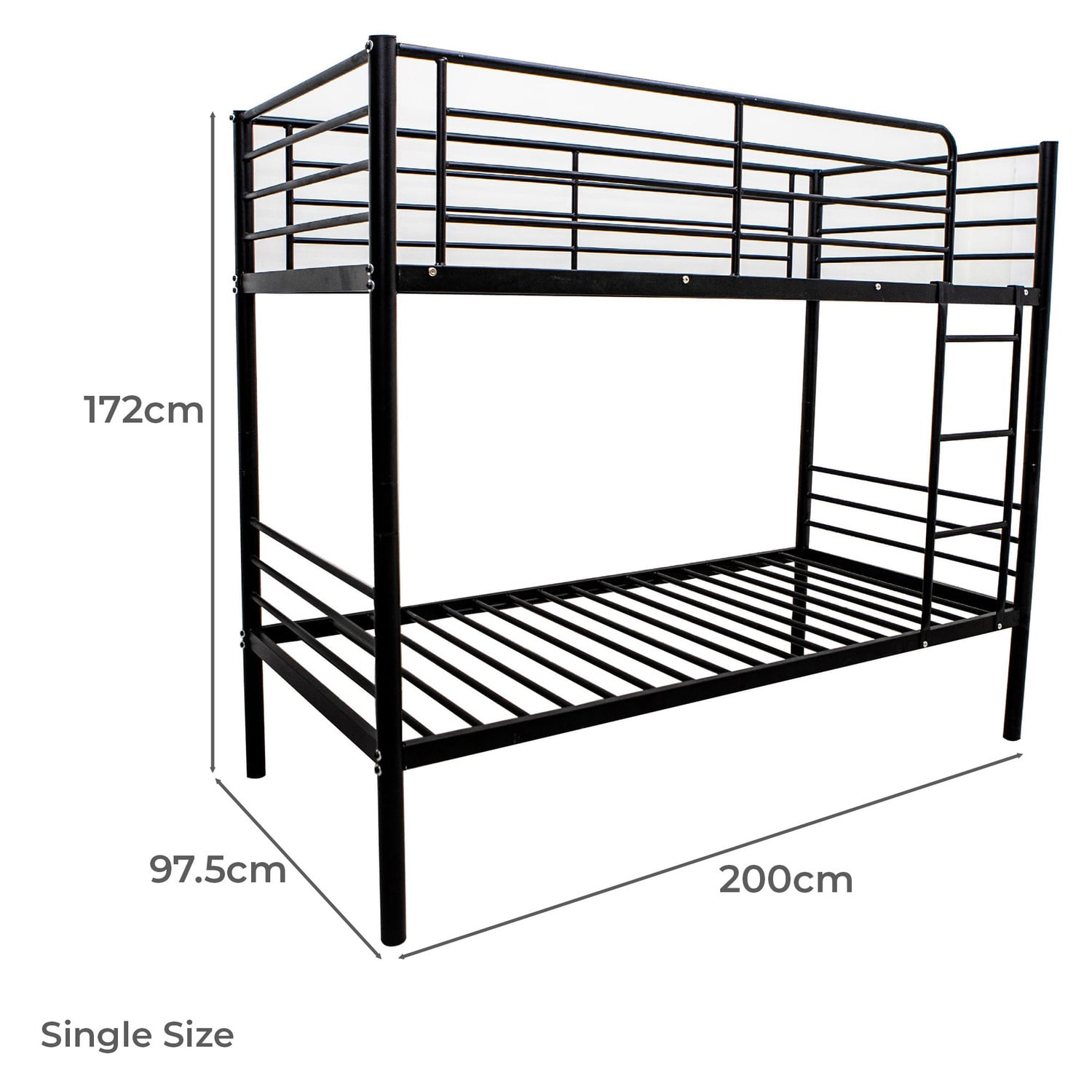 Black Urban Metal Bunk Bed