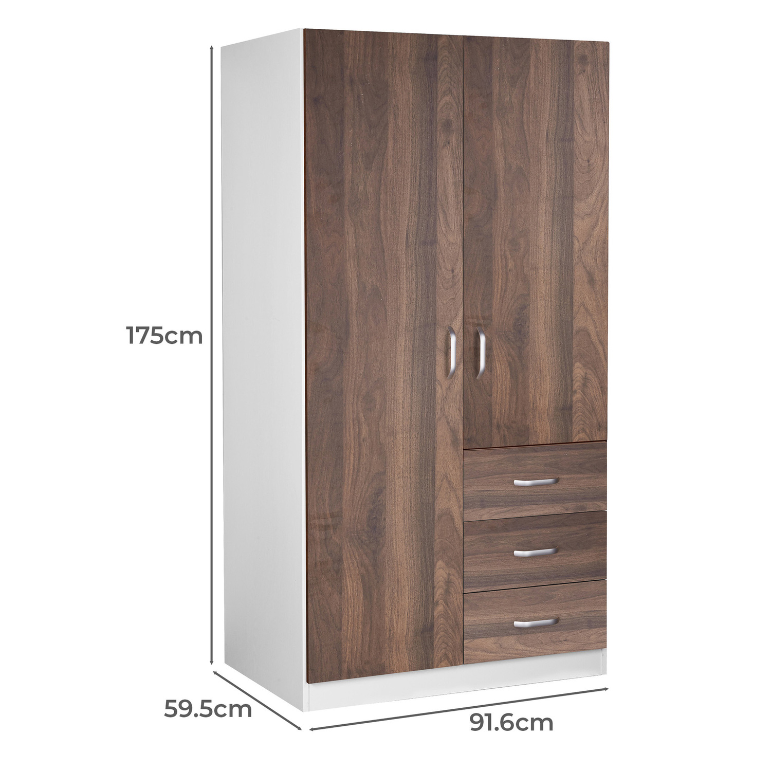 2 Tone Zetland Wardrobe with 3 Drawers
