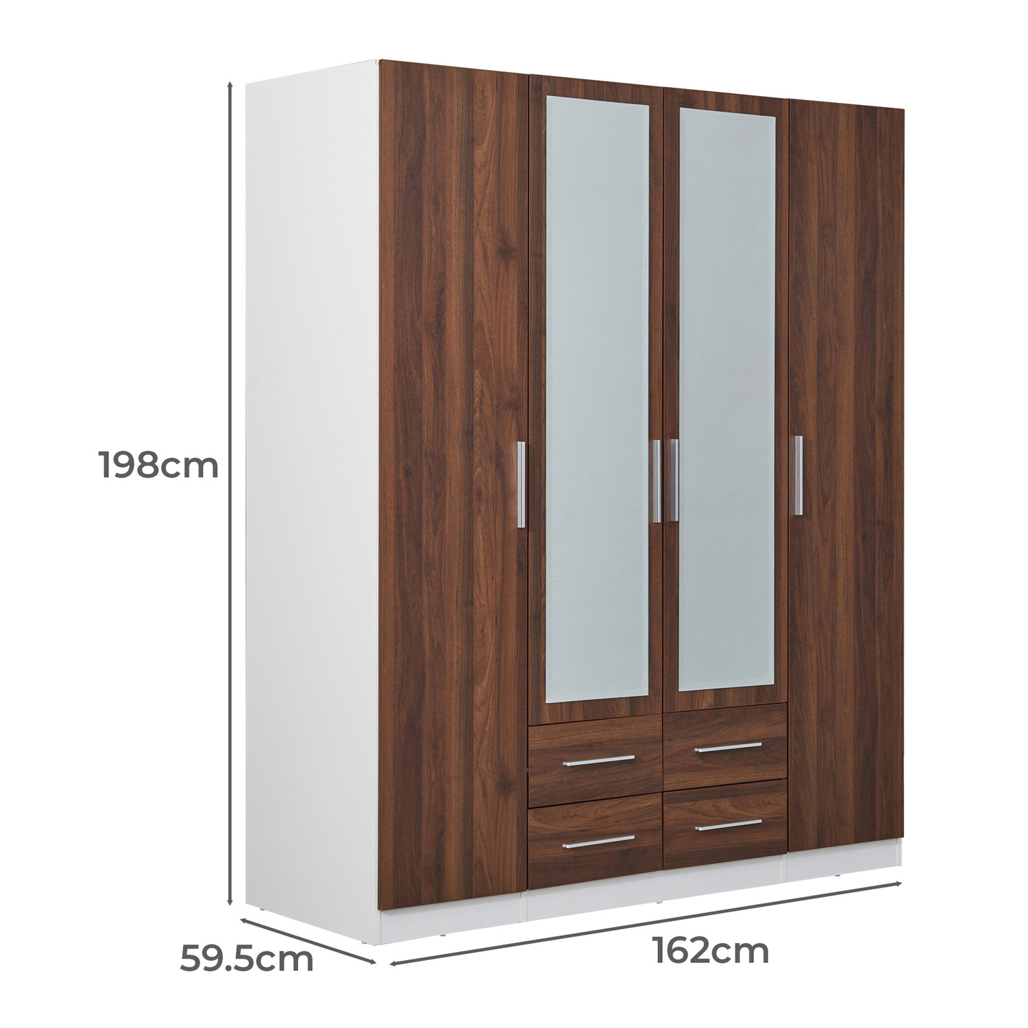 Talinis Wardrobe With Mirrored Doors