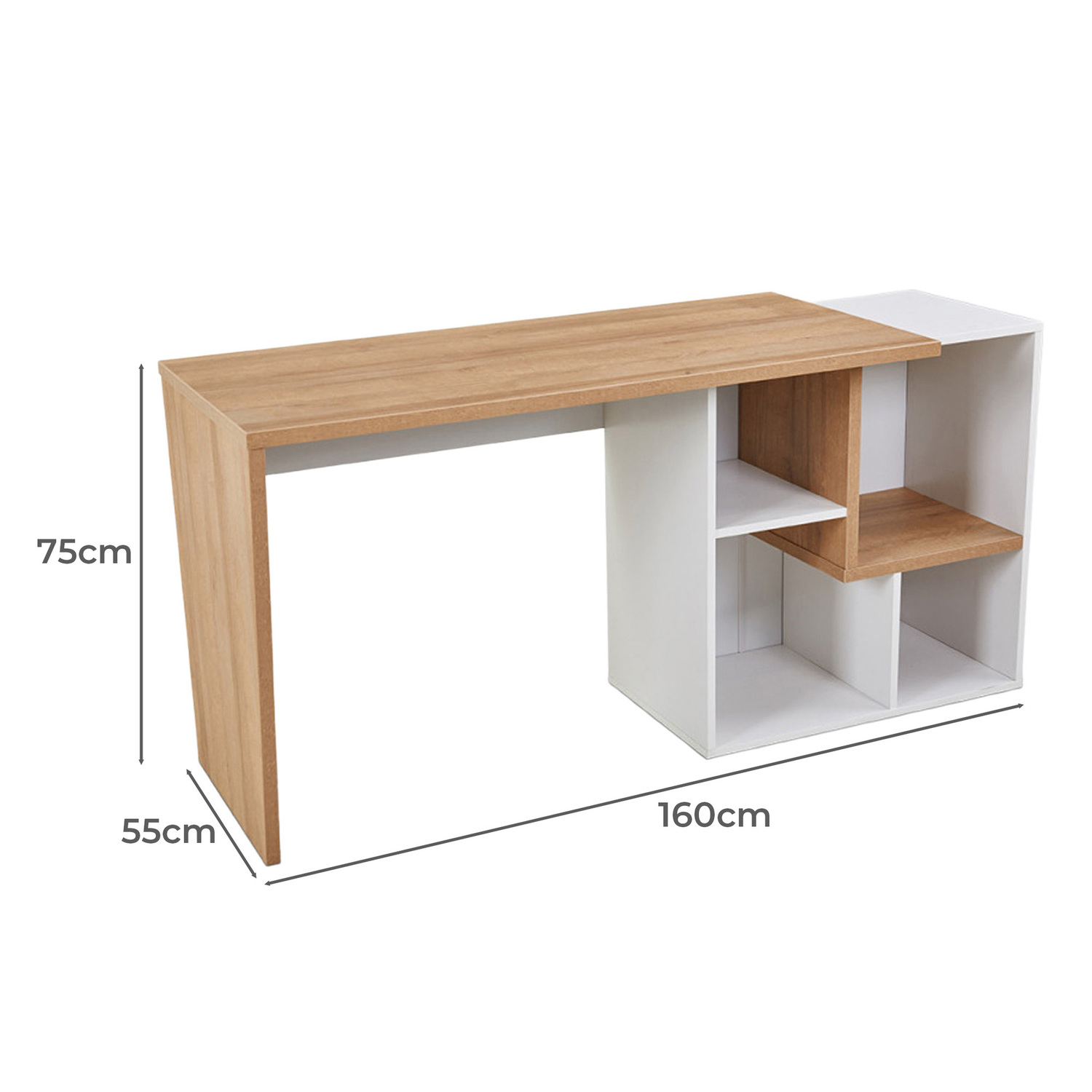 Walnut & White Torri Study Desk