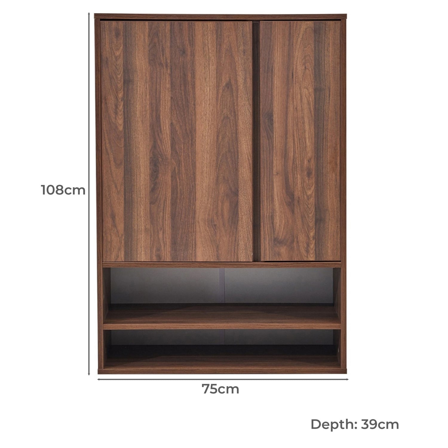 Walnut Brown Etienne Shoe Cabinet