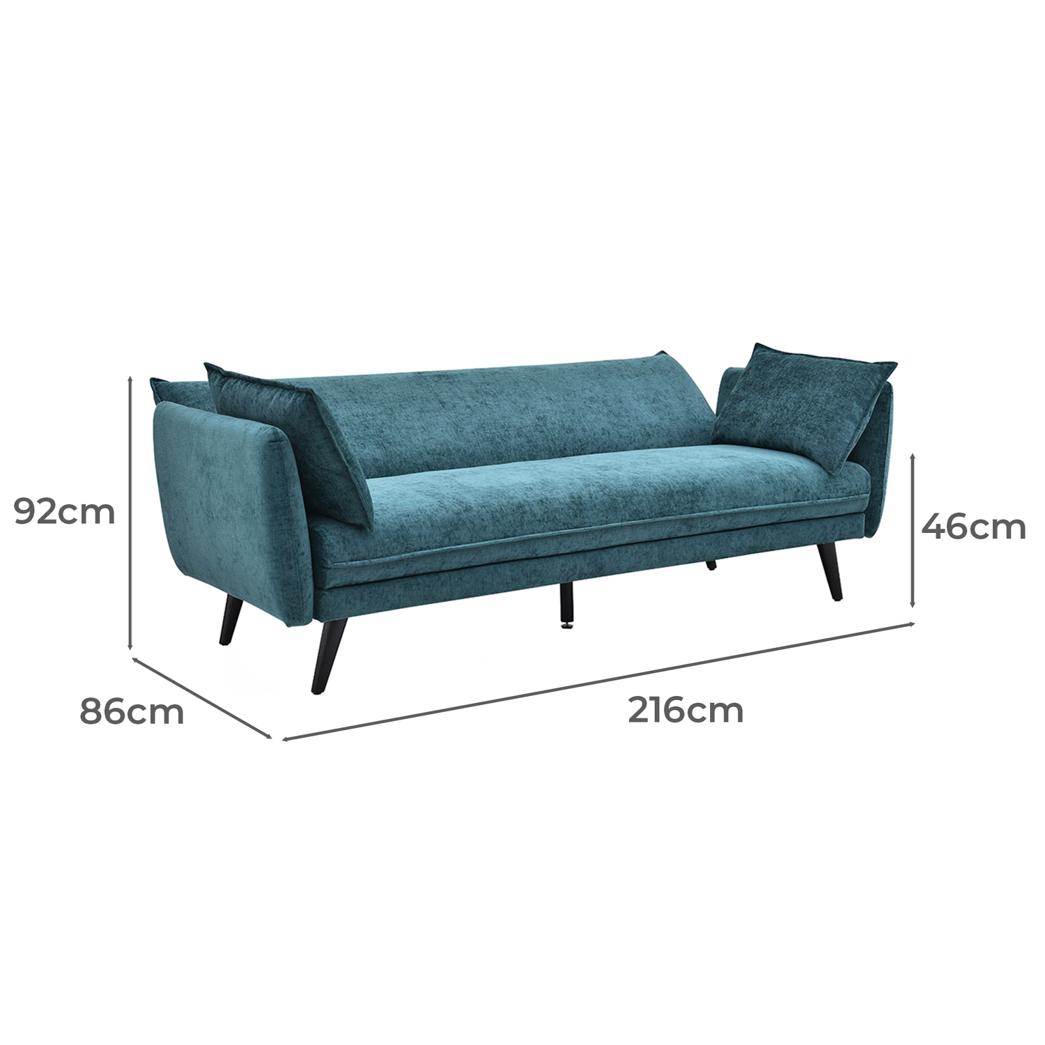 Taya 3 Seater Double Upholstered Sofa Bed