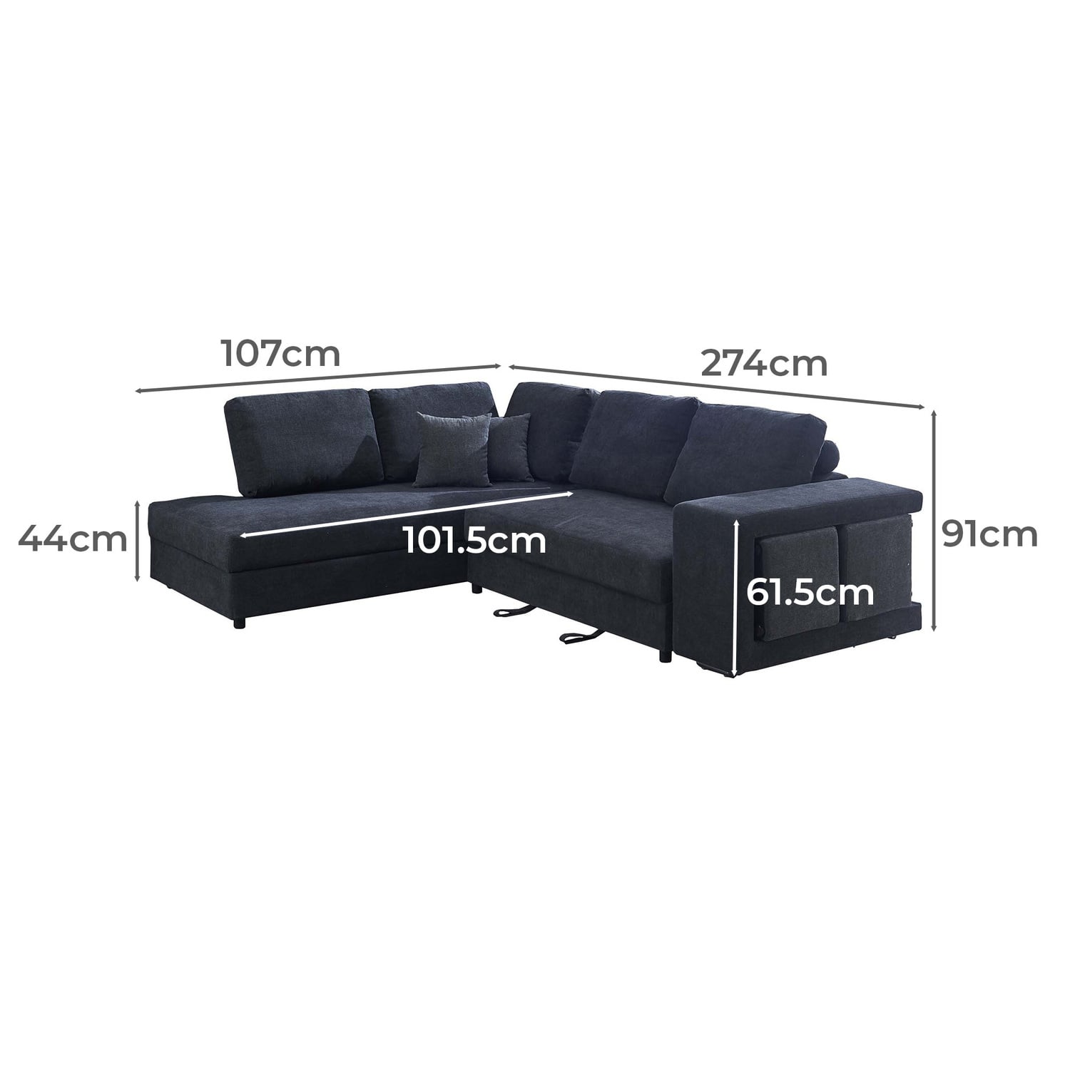 Jagna 5 Seater Modular Sofa Bed with Chaise