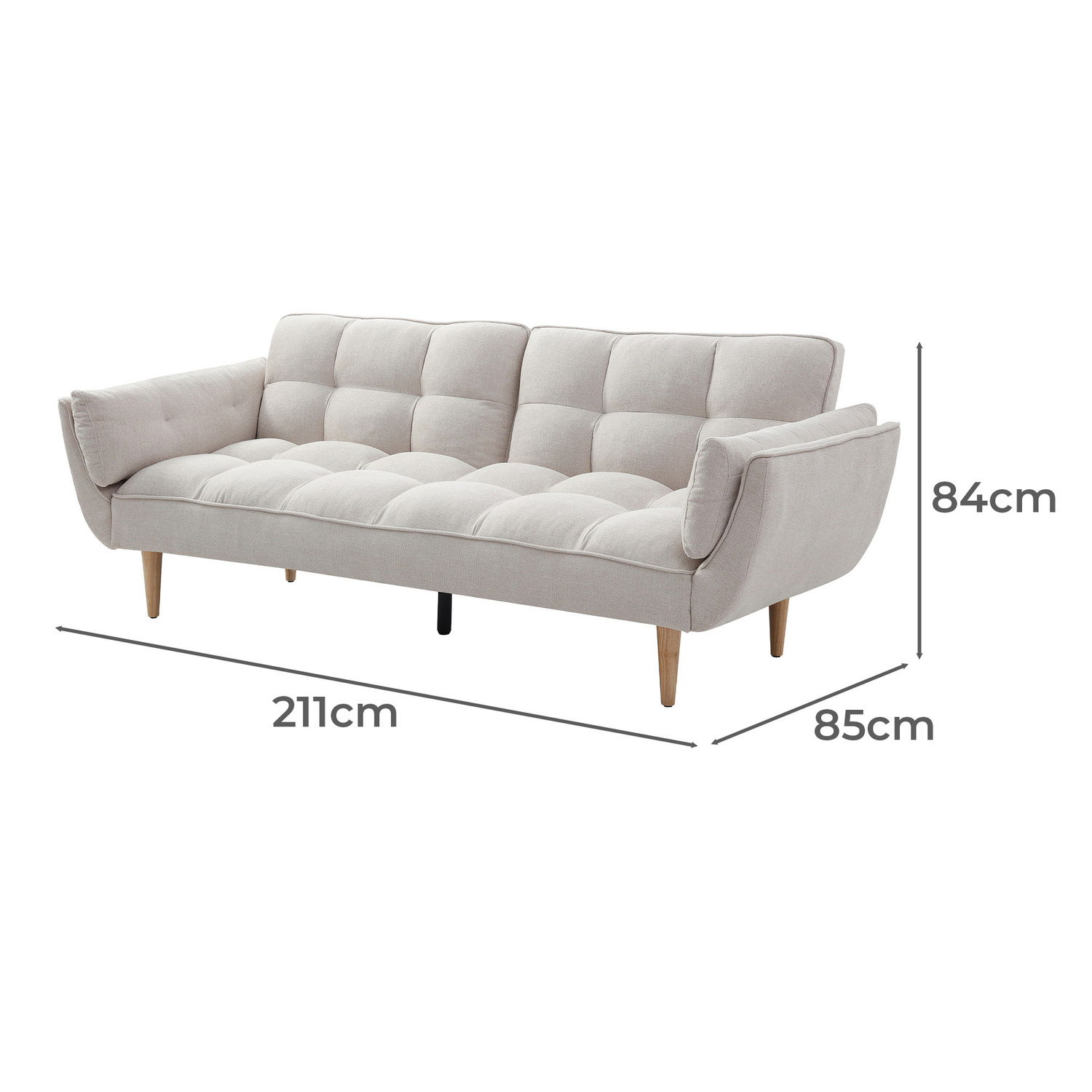 Zilla 3 Seater Futon Sofa Bed