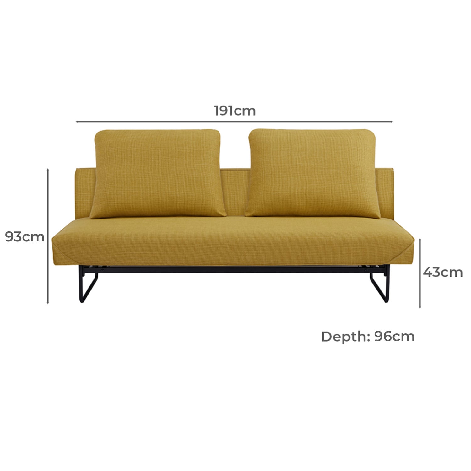 Roscoe 3 Seater Double Sofa Bed