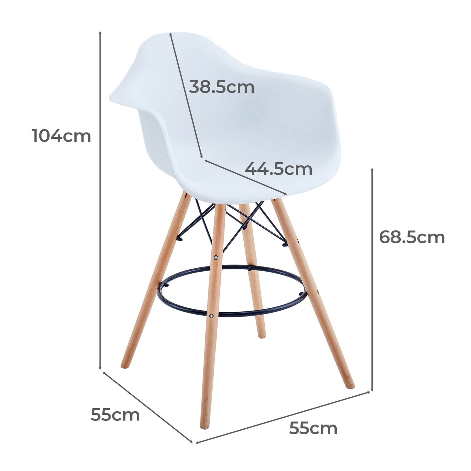 68.5cm Allison Beech Wood Bar Stools