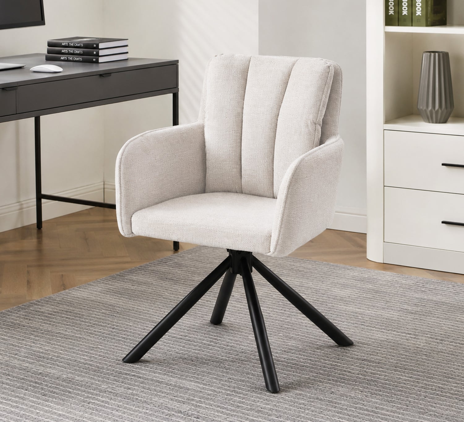 Karina Upholstered Swivel Dining Chairs