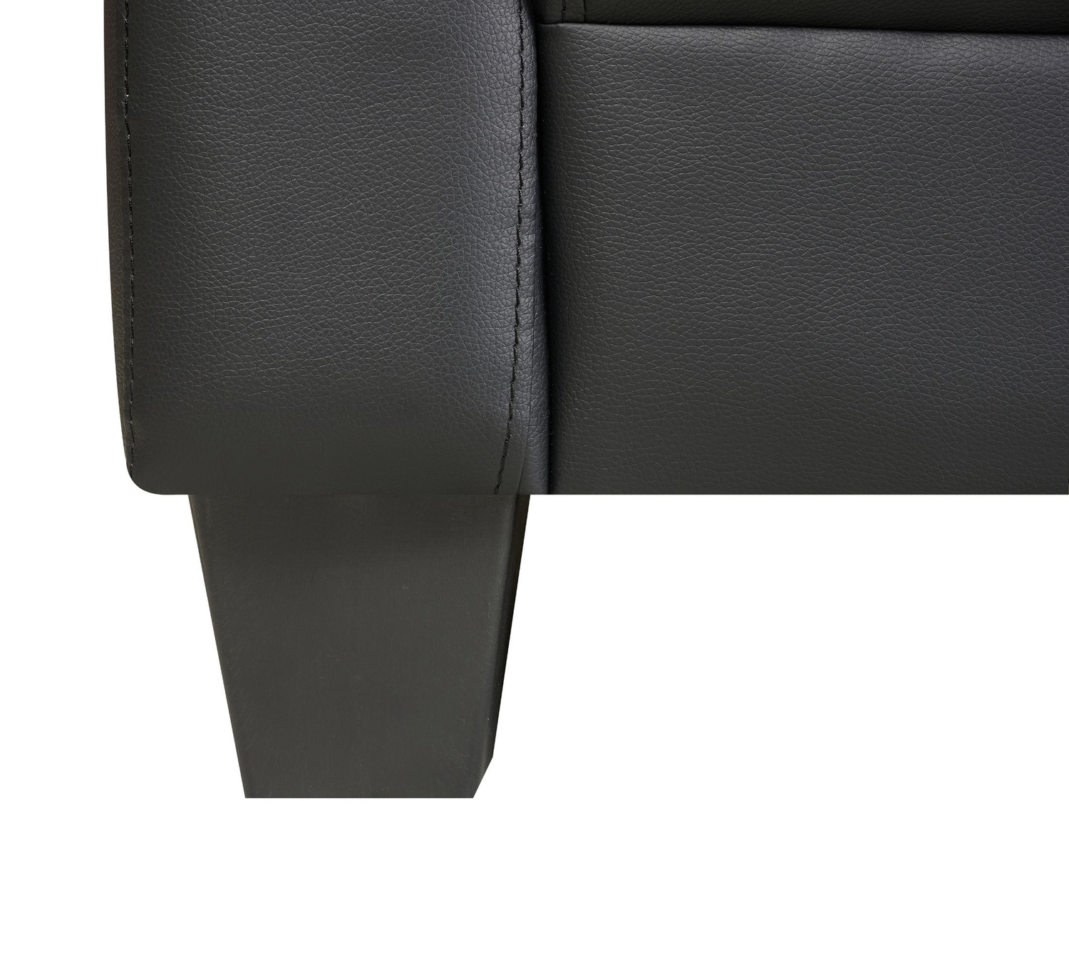Black Chariton 3 Seater Faux Leather Sofa