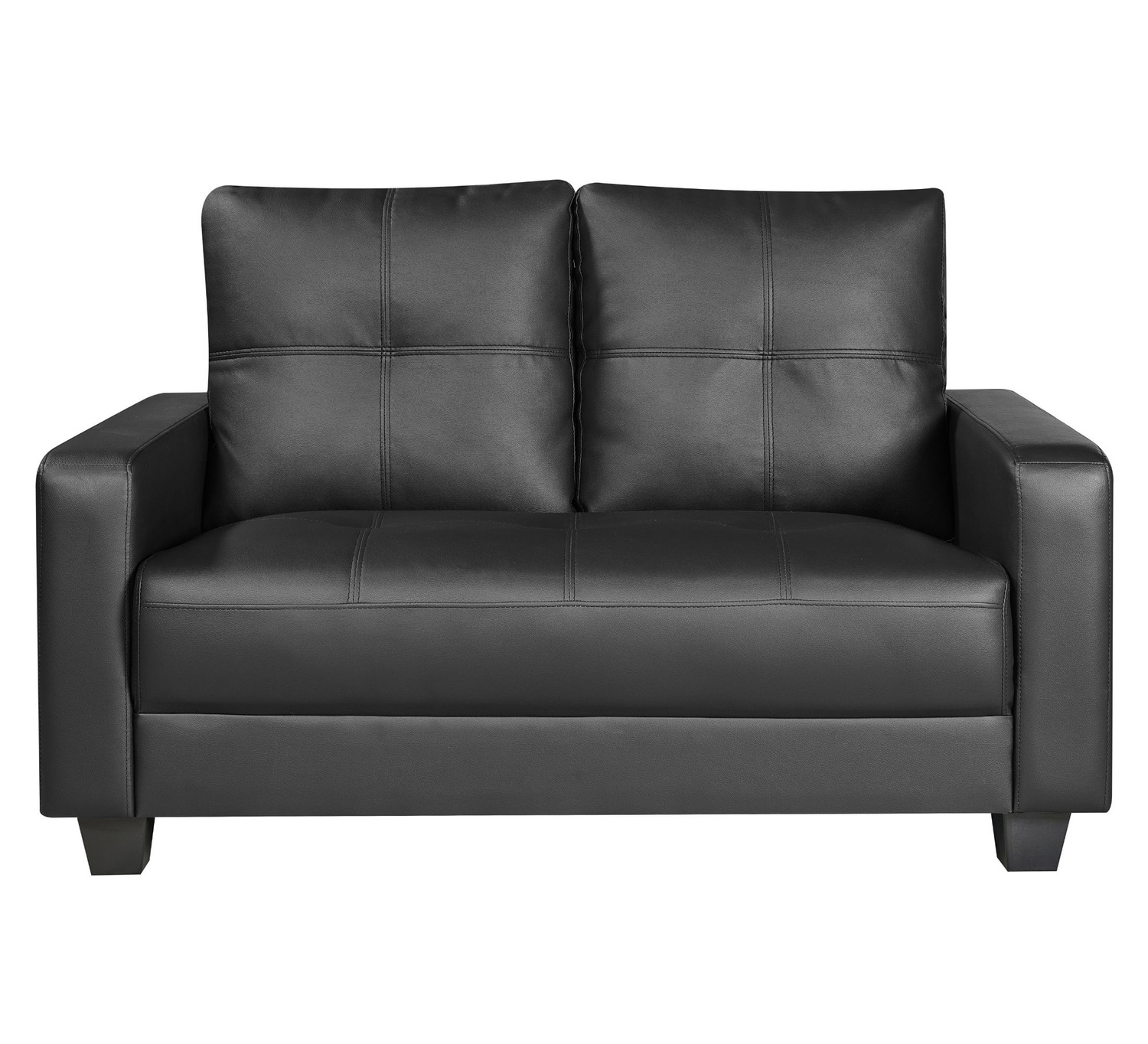 Black Chariton 2 Seater Faux Leather Sofa