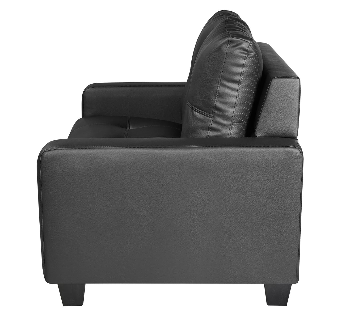 Black Chariton 2 Seater Faux Leather Sofa