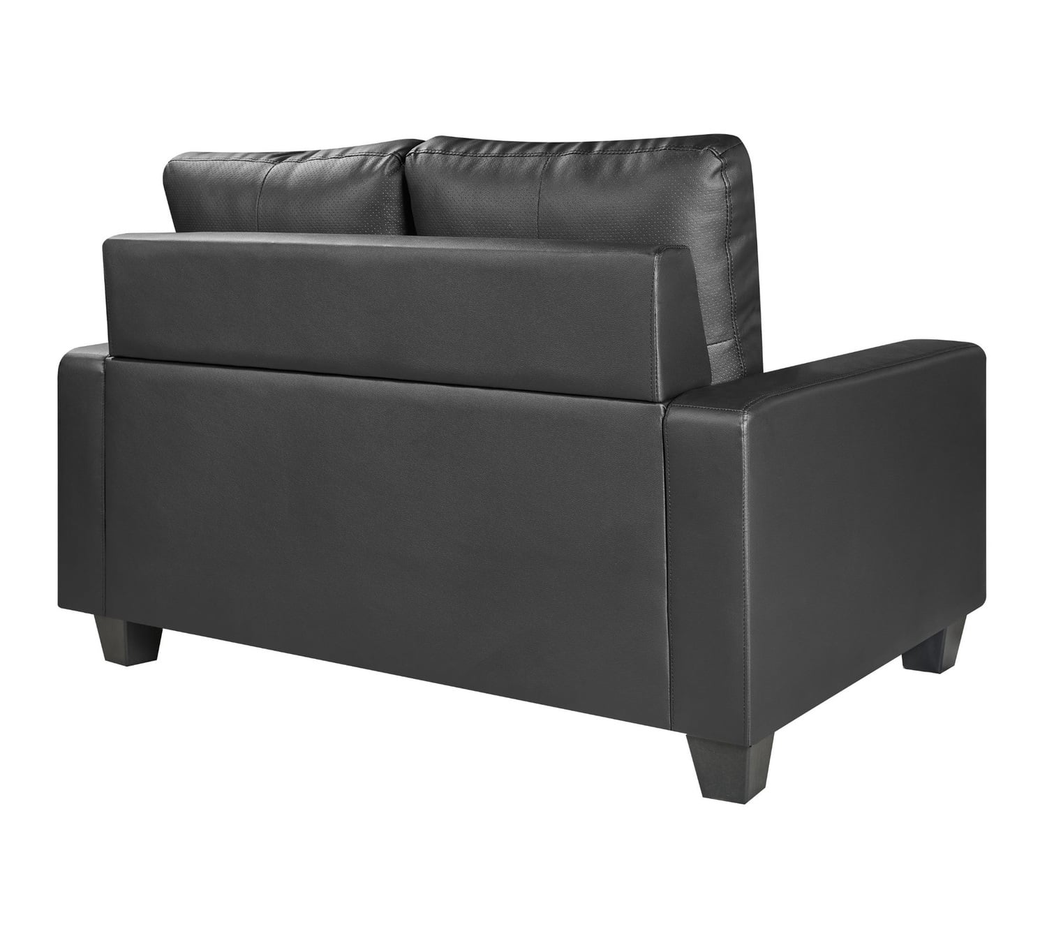 Black Chariton 2 Seater Faux Leather Sofa