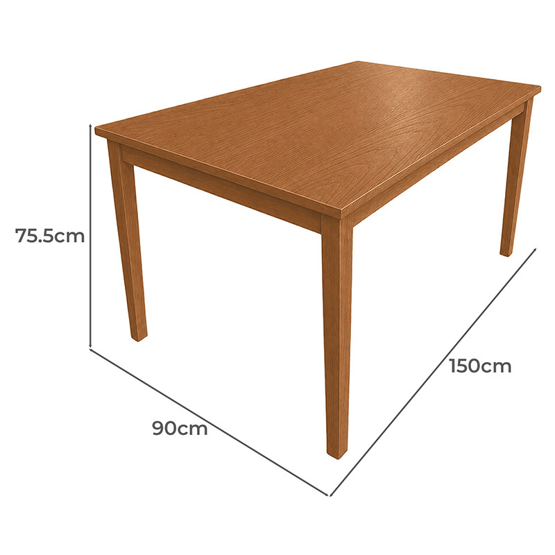 6 Seater Berryl Rubberwood Dining Table & Chair Set