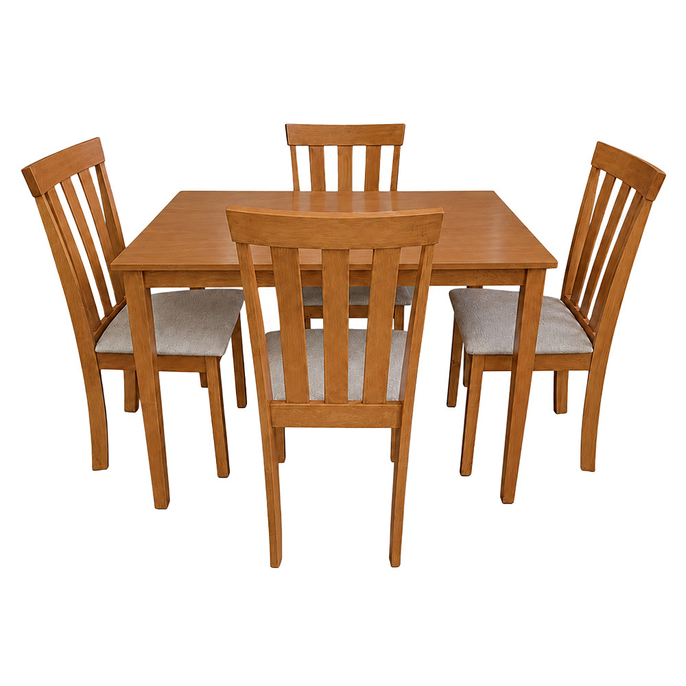 4 Seater Berryl Rubberwood Dining Table & Chair Set