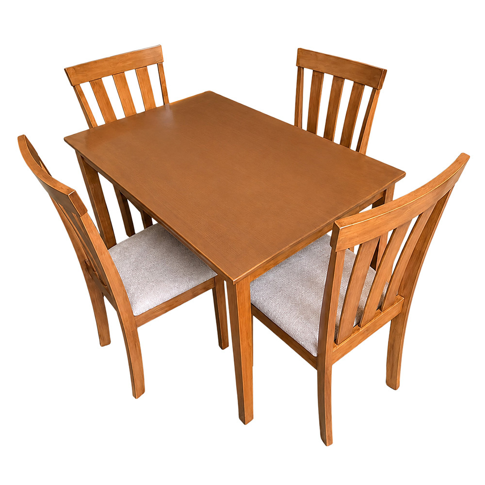 4 Seater Berryl Rubberwood Dining Table & Chair Set