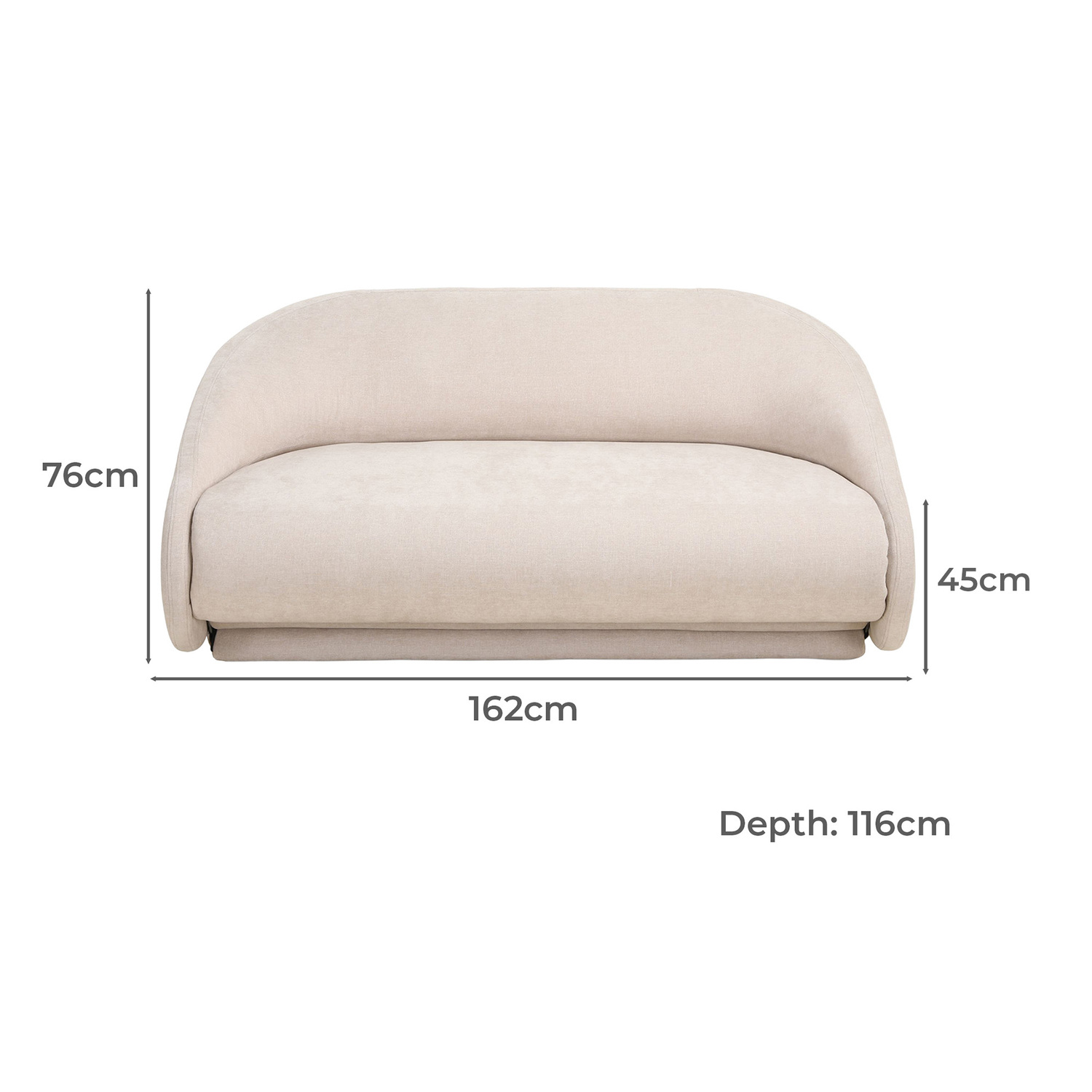Giuseppe 3 Seater Upholstered Sofa Bed