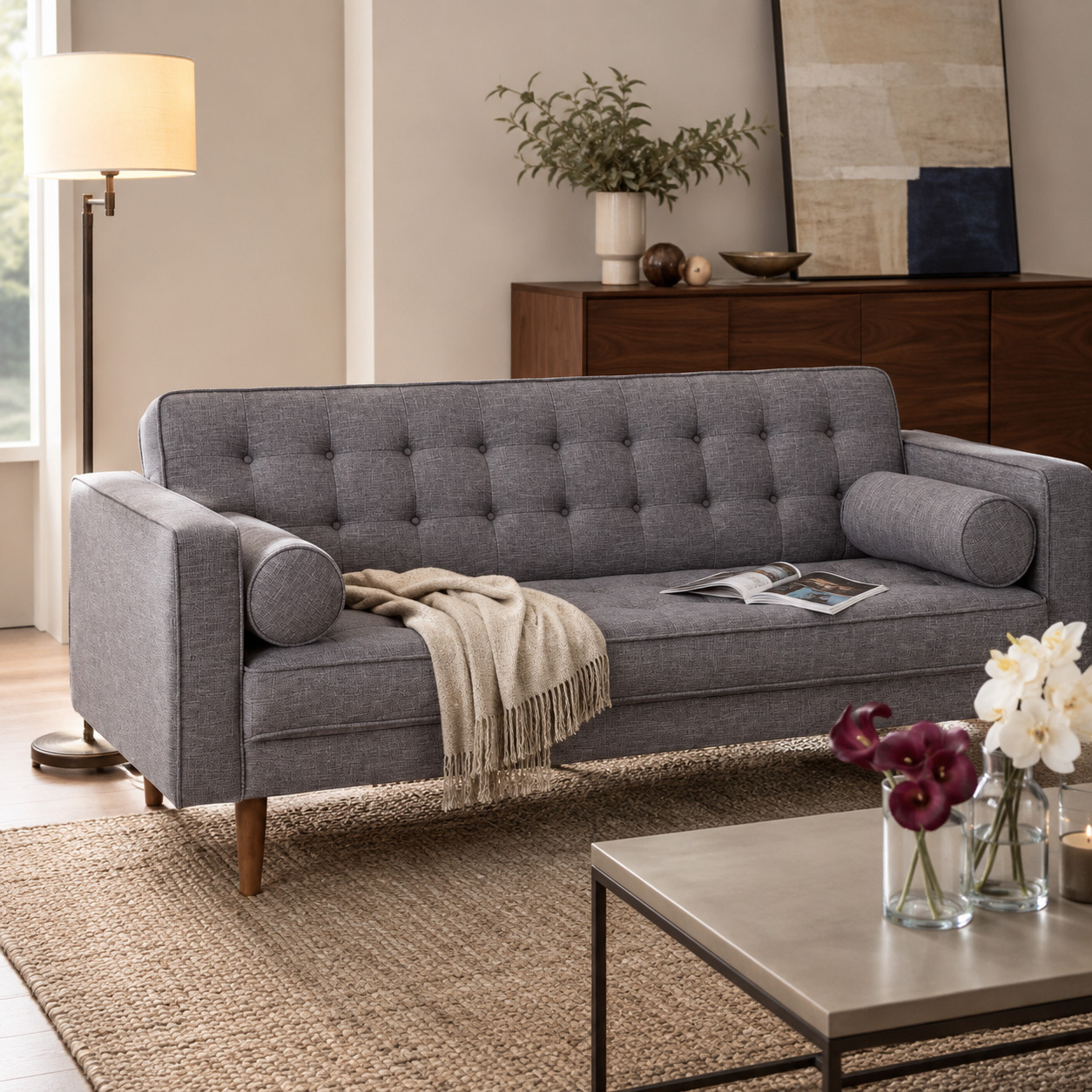 Amelia 3 Seater Upholstered Sofa Bed