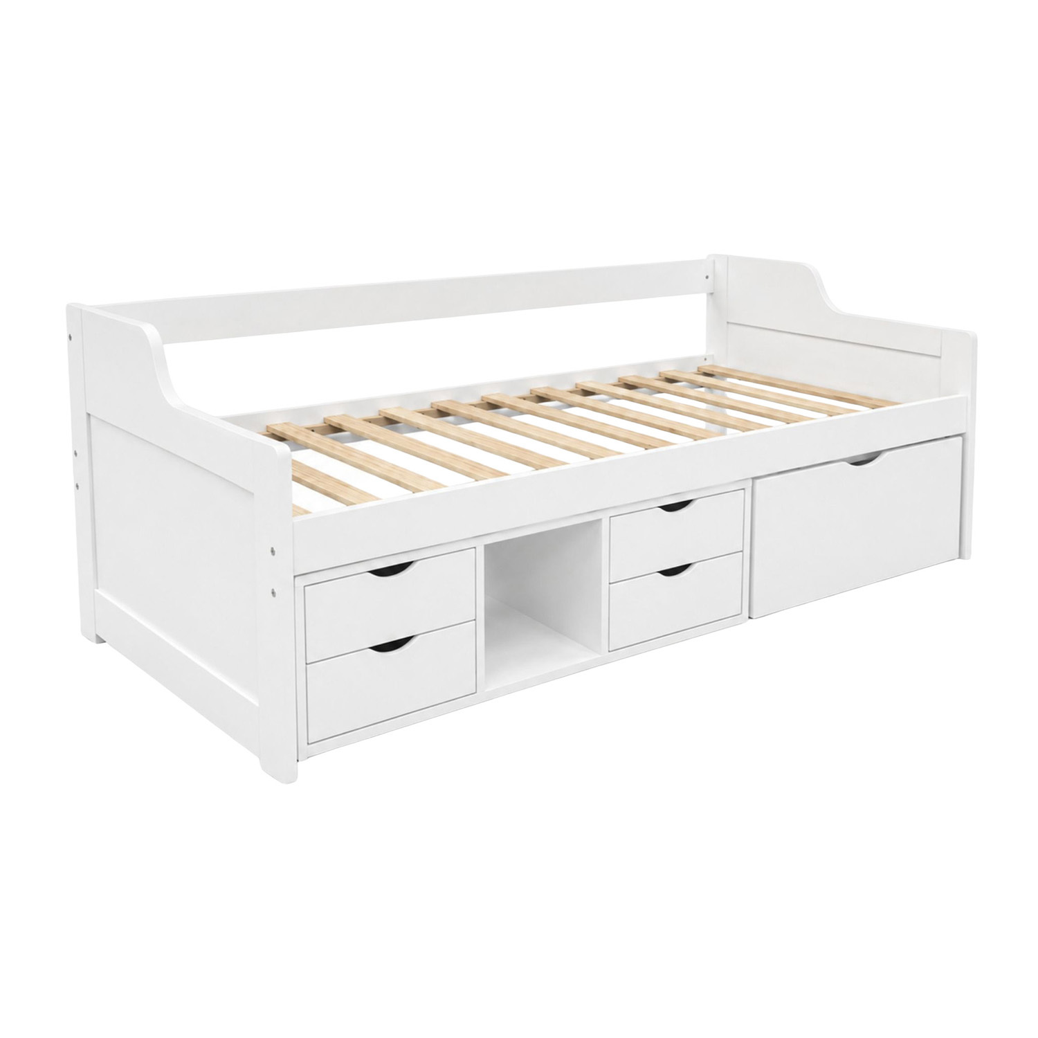 Nyvelle Pine Wood Single Daybed with Storage