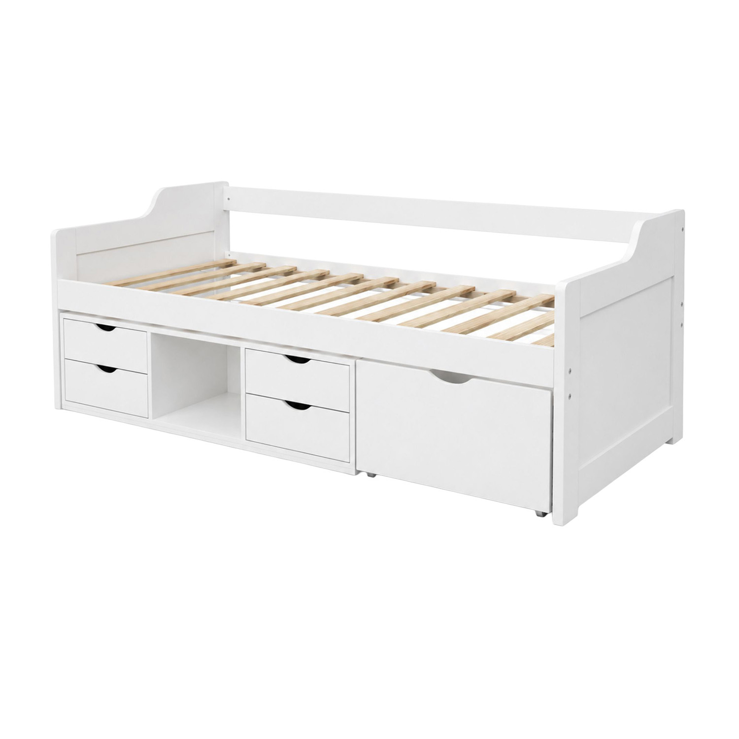Nyvelle Pine Wood Single Daybed with Storage