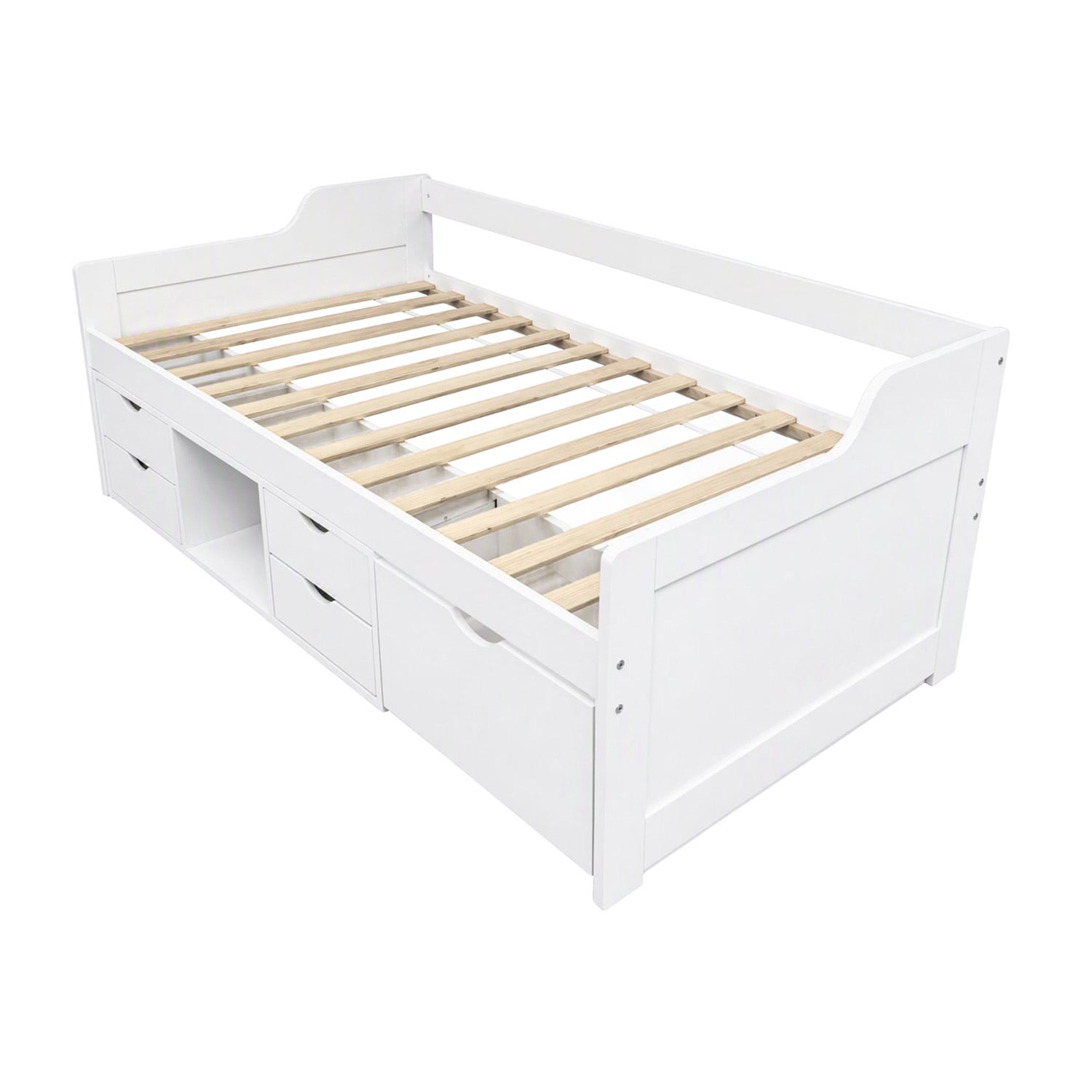 Nyvelle Pine Wood Single Daybed with Storage
